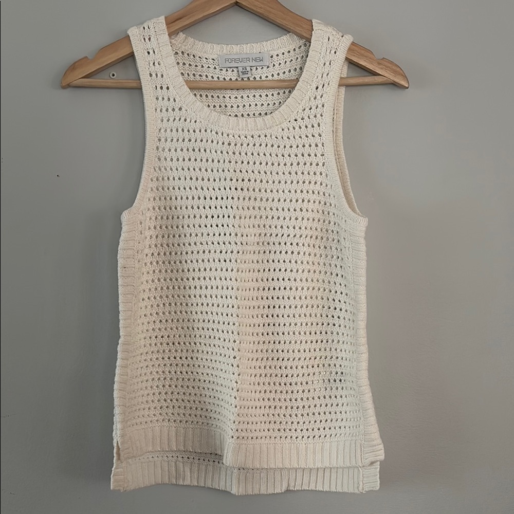 Forever New Cream Knit Tank Top